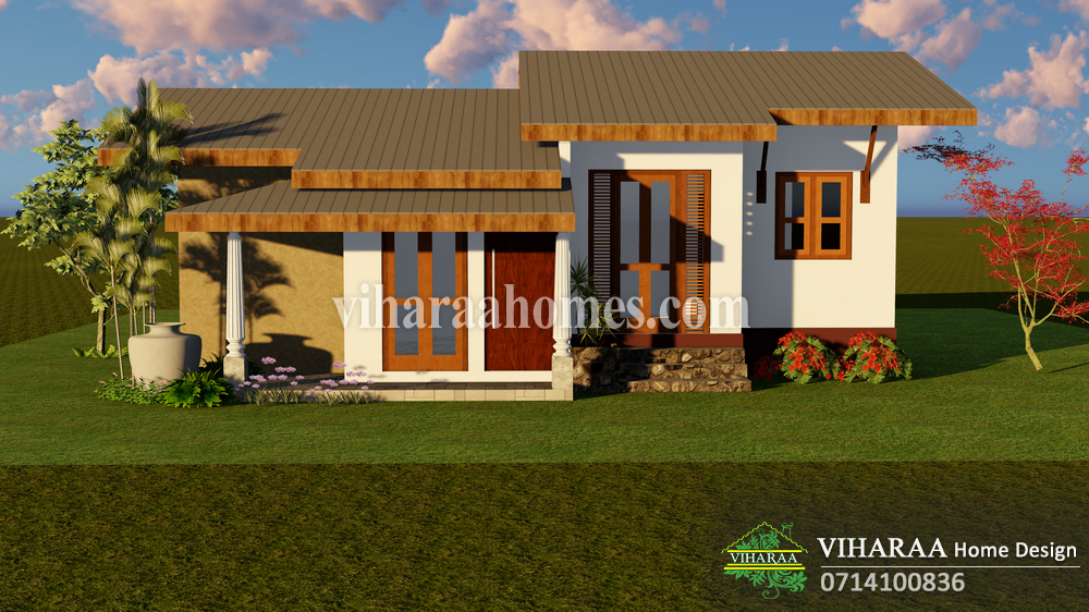 Viharaa Home Design - Singal Story Home Plan and 3D Design - Ingiriya, Sri Lanka