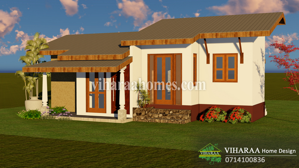 Viharaa Home Design - Singal Story Home Plan and 3D Design - Ingiriya, Sri Lanka