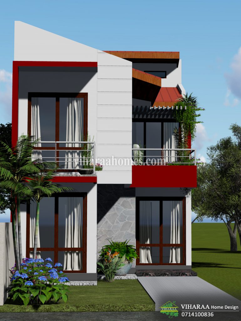 Viharaa Home Design - Two Story Home Plan and 3D Design - Maththegoda, Sri Lanka