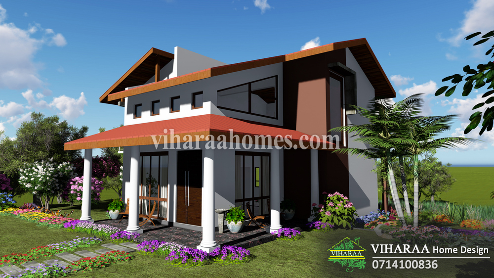 Viharaa Home Design - Two Story Home Plan and 3D Design - Panagoda, Sri Lanka