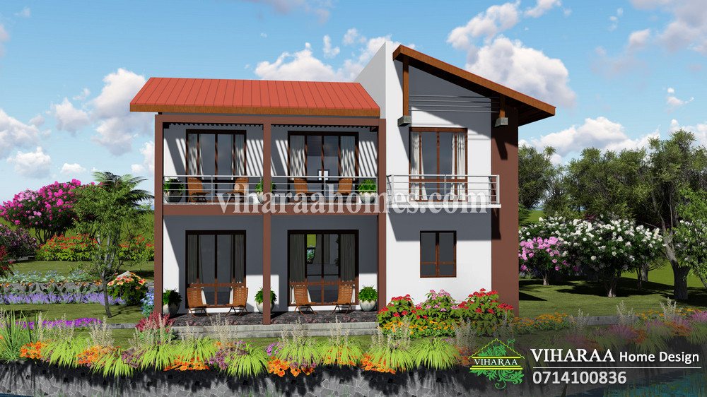 Viharaa Home Design - Two Story Home Plan and 3D Design - Panagoda, Sri Lanka