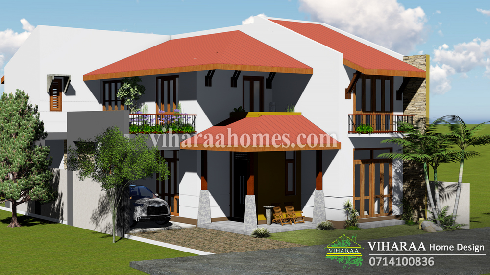 Viharaa Home Design - Two Story Home Plan and 3D Design - Piliyandala, Sri Lanka